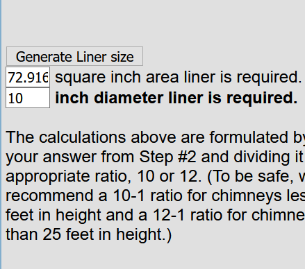 liner measurments - fireplace liner diameter
